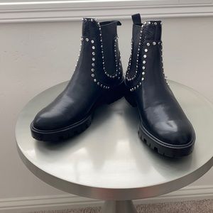 Sara studded flat ankle booties